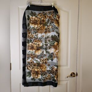 Large Floral Print Women's Scarf